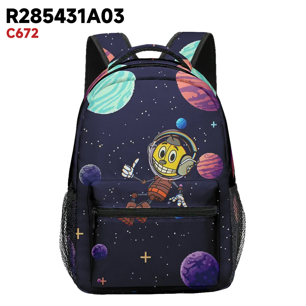Trendy Funny the electric state student Bookbag Notebook Backpacks 3D Print Oxford Waterproof Boys/Girls Travel Backpacks