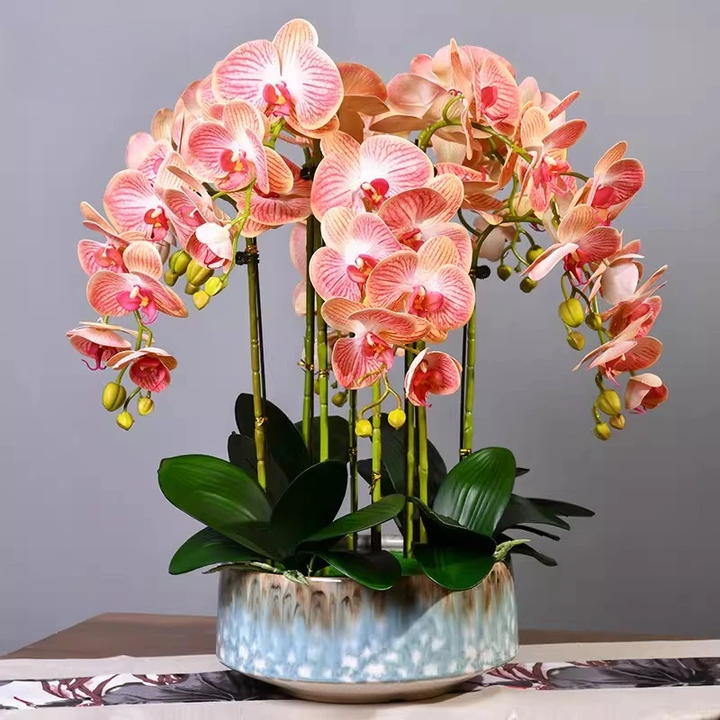 

High-grade Phalaenopsis Simulated Fake Flower Floral Arrangement Bonsai Decorative Ornament Potted Plant
