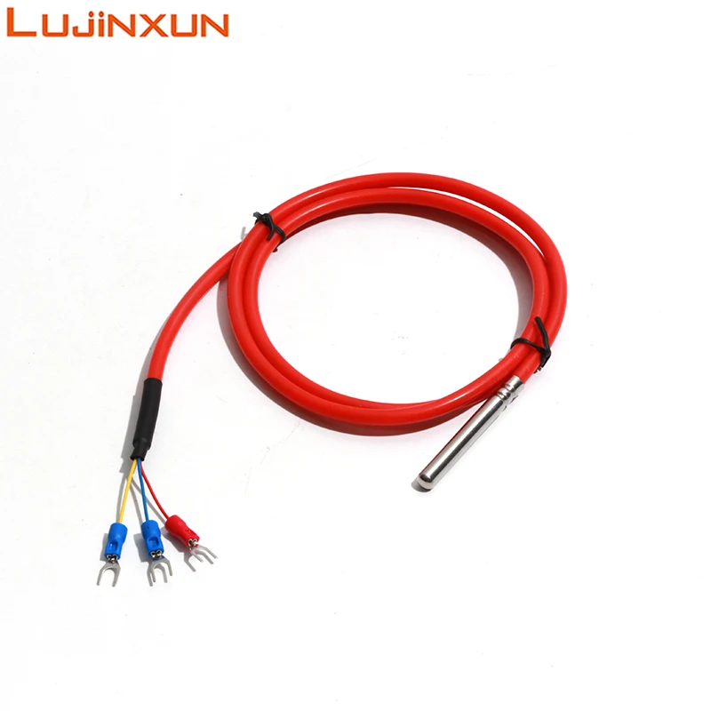 Lujinxun Grooved PT100 Precision Thermal Resistance Silicone Insulated Protective Three-core Silver-plated Wire