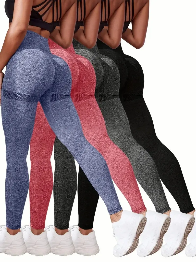 

High-Waisted Yoga Leggings For Women Solid Color Sportswear Breathable Stretchy Pants Comfortable Gym Tights Activewear