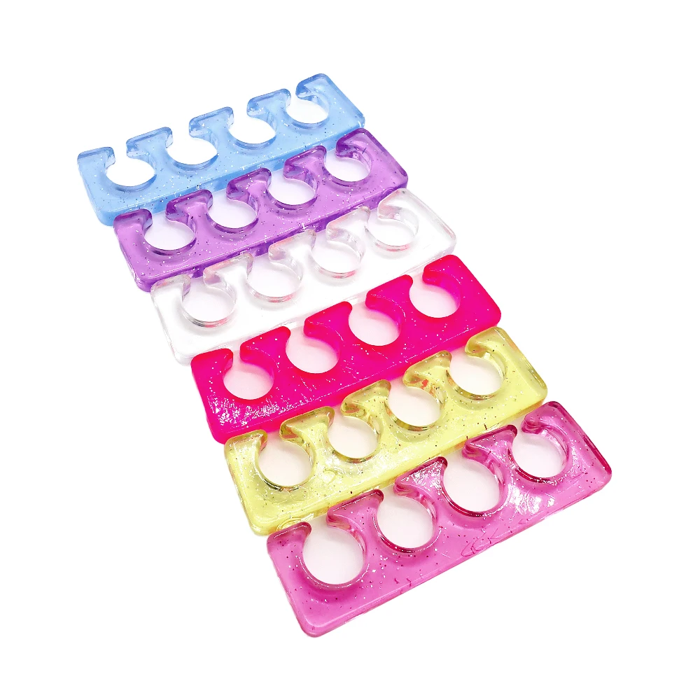 Separador de dedos de silicona suave, 2 par/bolsa, espaciador artístico Flexible para dedos del pie, separación de uñas encarnadas, dispositivo de tratamiento, corrección de dedos