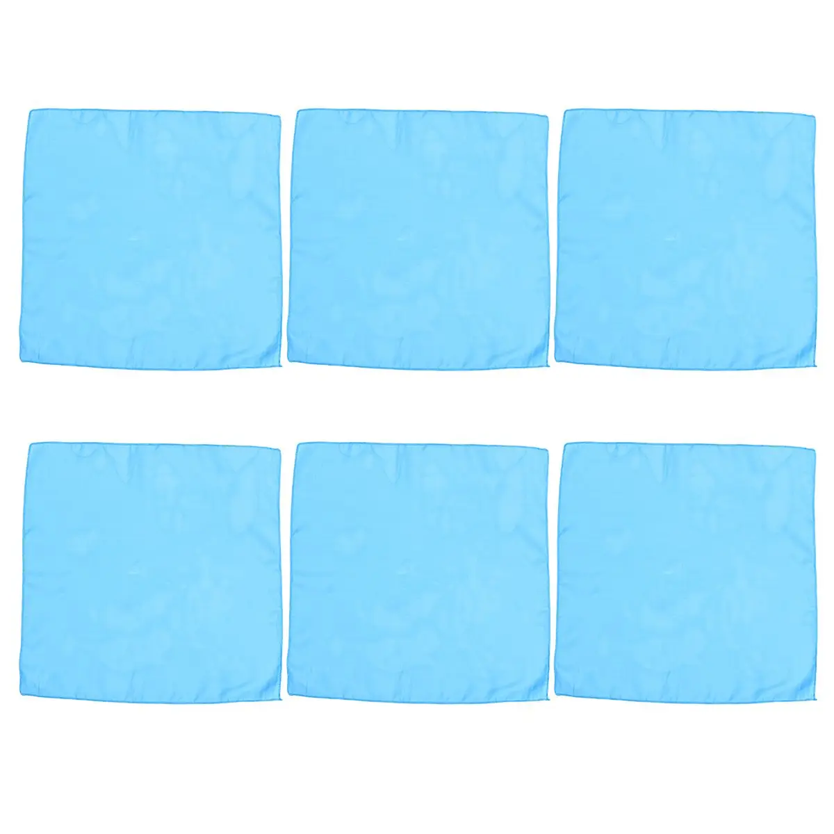 

6 Pcs Solid Color Napkin Cloth Polyester Blue Tableware Pad Easy Care Machine Washable Soft Fabric