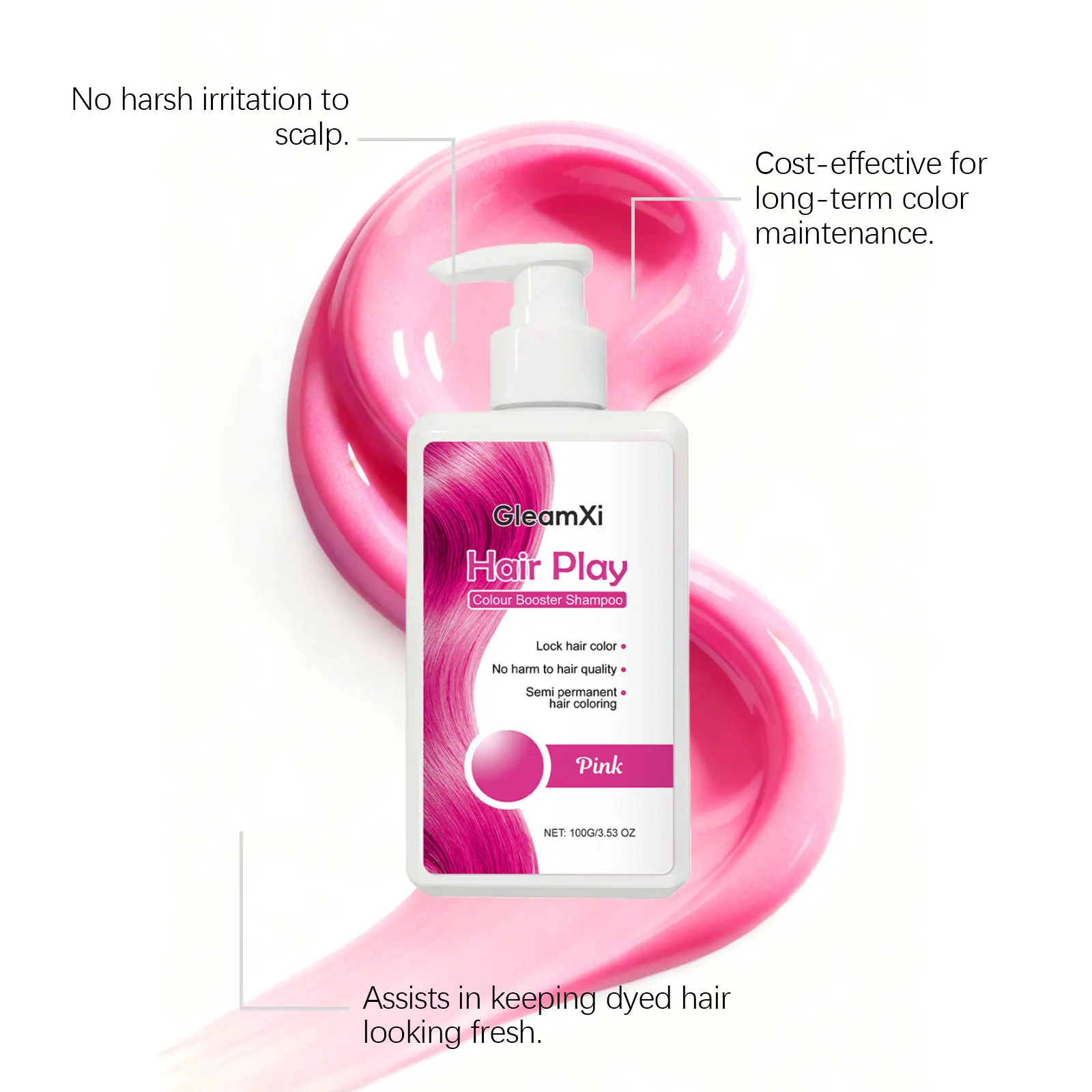 Color Booster Shampoo Enhance Hair Color Semi Permanent Shampoo Reduce Fading Long Lasting Shine Gentle Care For Dyed Hair