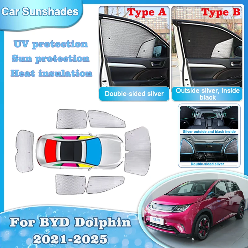 

Автомобильный солнцезащитный козырек для BYD Dolphin Parts 2021-2025 2022, солнцезащитные козырьки на лобовое стекло, боковые оконные шторы, защита от ультрафиолета, автомобильные аксессуары