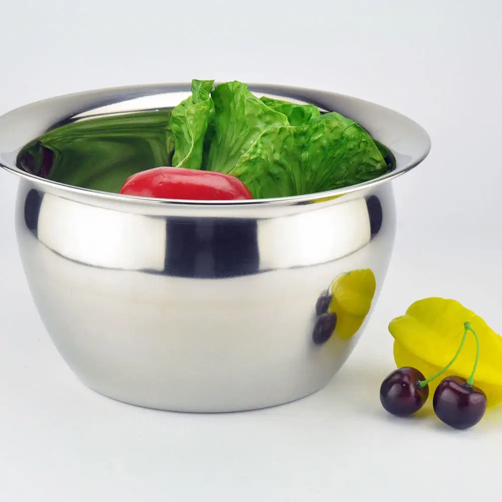 304 Stainless Steel Oil Basin Multi-Functional Mixing Bowl for Salad Egg Beating Noodle Prep Baking Storage Kitchen Gadget