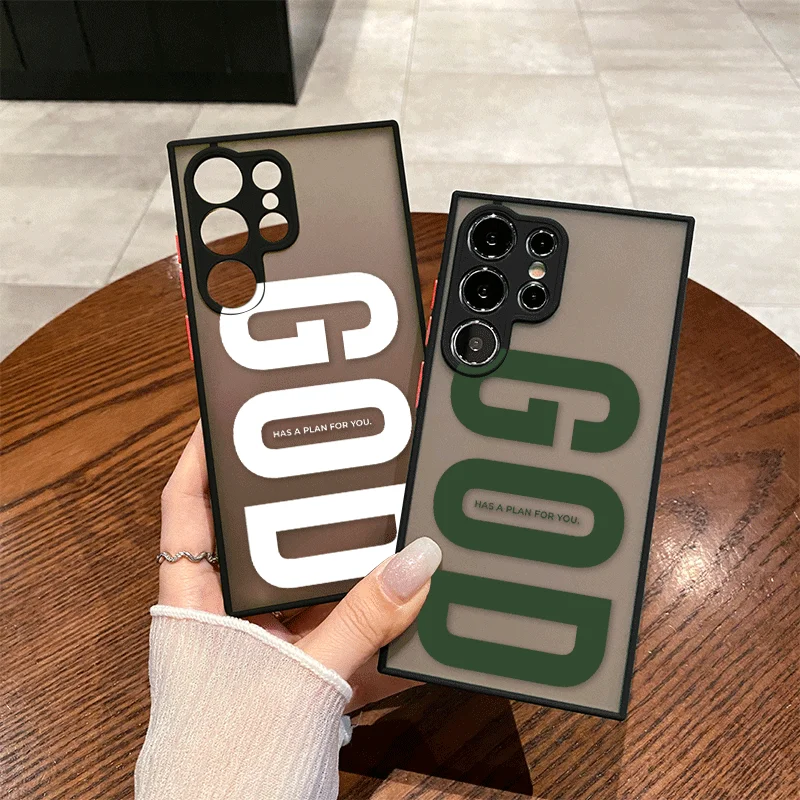 Funny Letters God Printed Personalized Phone Case for Samsung Galaxy S26 S25+ S23 Ultra S24+ S22 Plus S21 FE S25 S26+ S23+ Cover