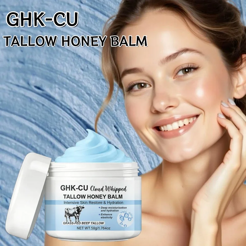 Crema Reparadora y Nutritiva con Péptidos de Cobre, Sebo de Animales Alimentados con Pasto y Miel, Hidratante, Calmante, Refuerza la Barrera Cutánea, Repara la Piel Seca, Cuidado Diario