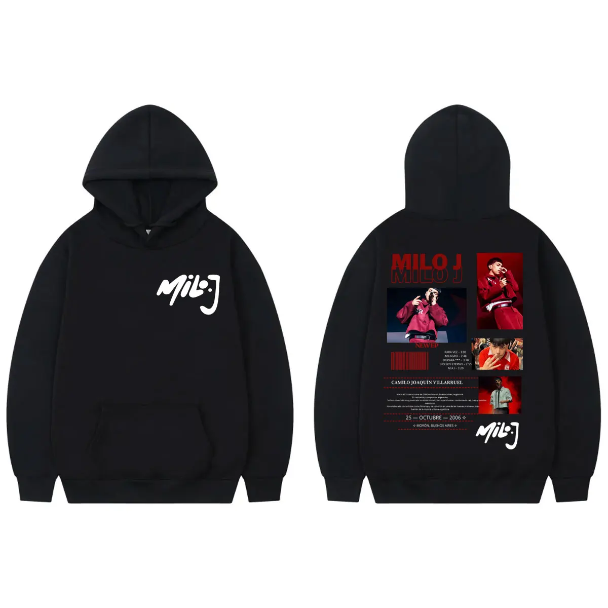 

Rapper Milo J Graphic Hoodie Men Women Clothing Fashion Hip Hop Sweatshirts High Quality Fleece Oversized Pullovers Streetwear