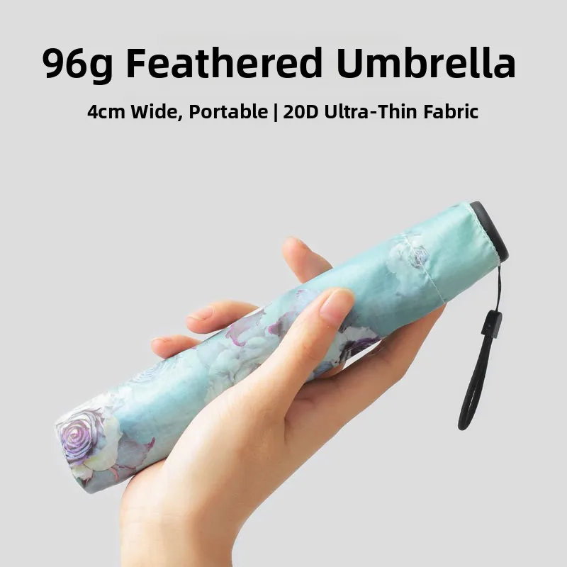 

Сверхлегкий зонт из углеродного волокна, 96 г, солнцезащитный крем, защита от ультрафиолета, цветочная футболка, открытый вручную, непригарный, портативный зонт для воды...