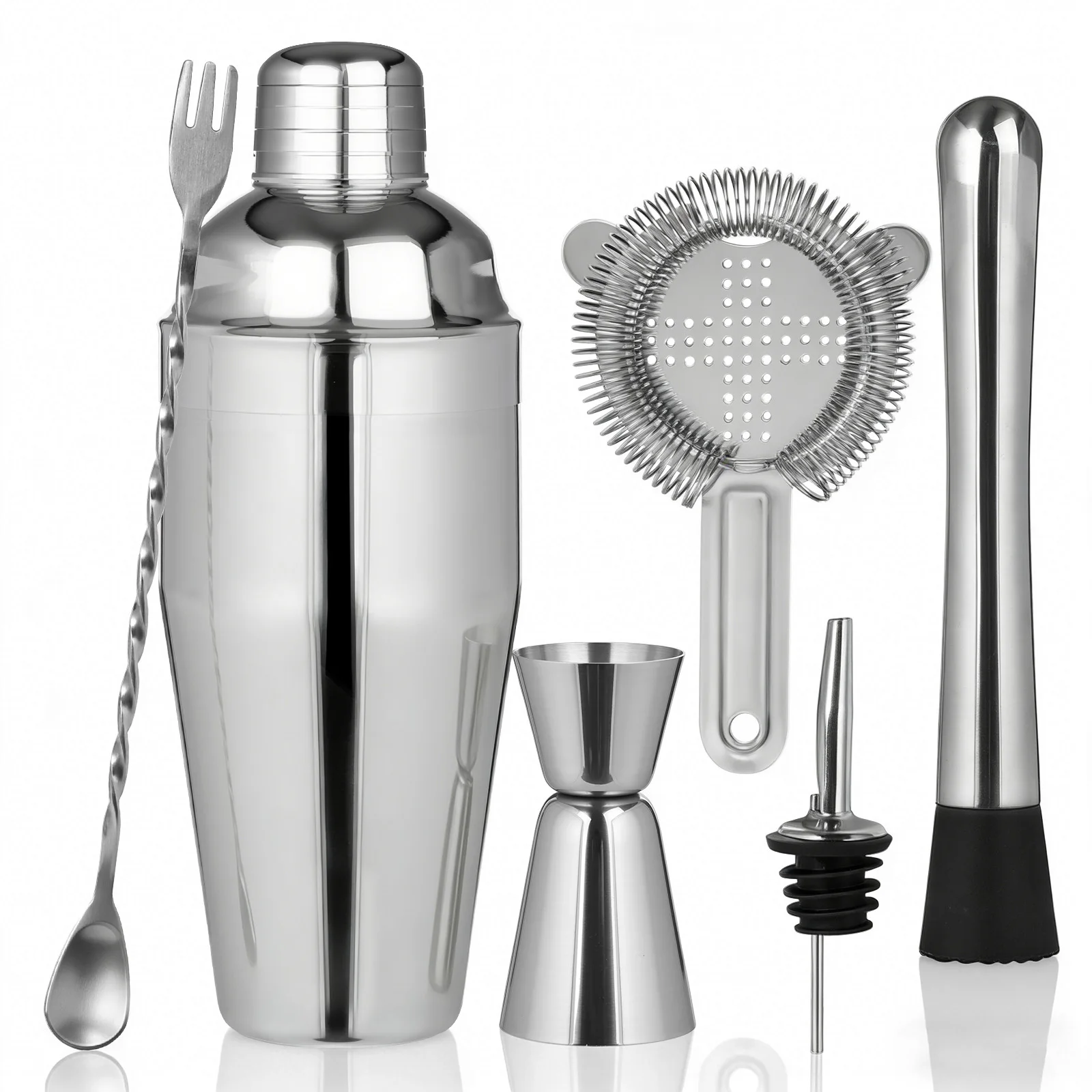 750ML Stainless Steel Cocktail Shaker Mixer Wine Martini Boston Shaker For Bartender Drink Party Bar Tools