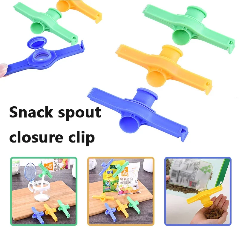 2pcs Snack Spout Sealing Clip Food Bag Sealing Milk Powder Clip Food Bag Sealing Strip Sealer Plastic Preservation Clip