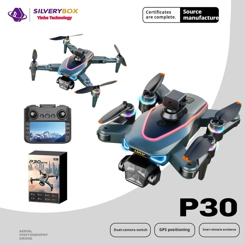 

P30 New GPS Drone RC 8K Dual Camera 5G Laser obstacle avoidance 4.5-inch LCD intelligent screen control long endurance RC Toy