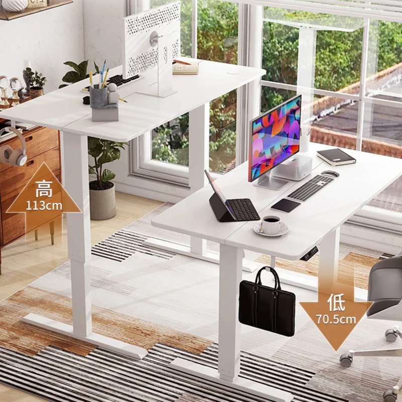 Packaging Simple Double Board Electric Basic Model Office Furniture Standing Computer Height Adjustable Desk Table Muebles Mesas
