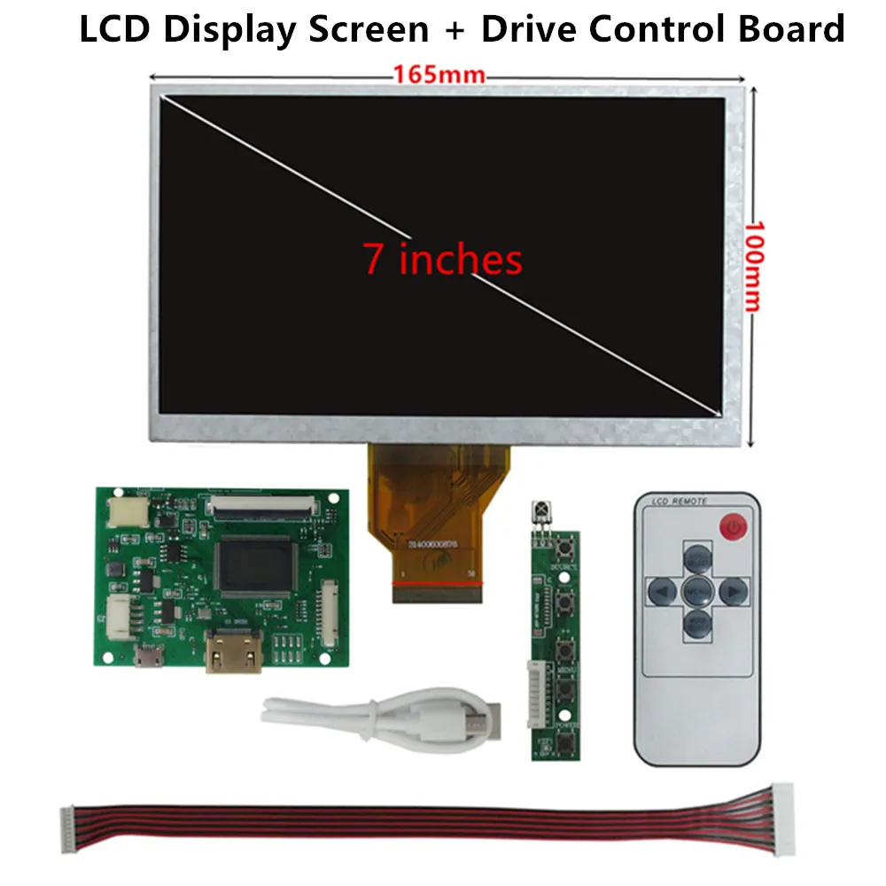 Pantalla LCD AT070TN90 de 7 pulgadas, tablero de Control de controlador de pantalla táctil, digitalizador, Compatible con HDMI para Monitor de PC Raspberry Pi DIY