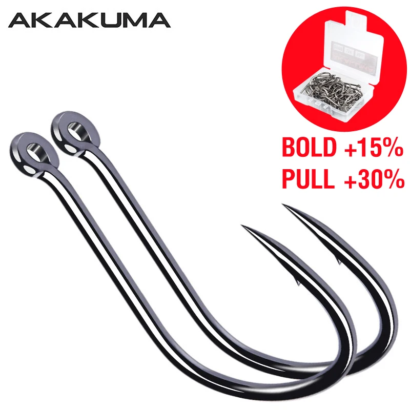 100 Teile/schachtel AKAKUMA High Carbon Stahl Edelstahl Stacheldraht Angelhaken Langlebige Kopf Angelgerät