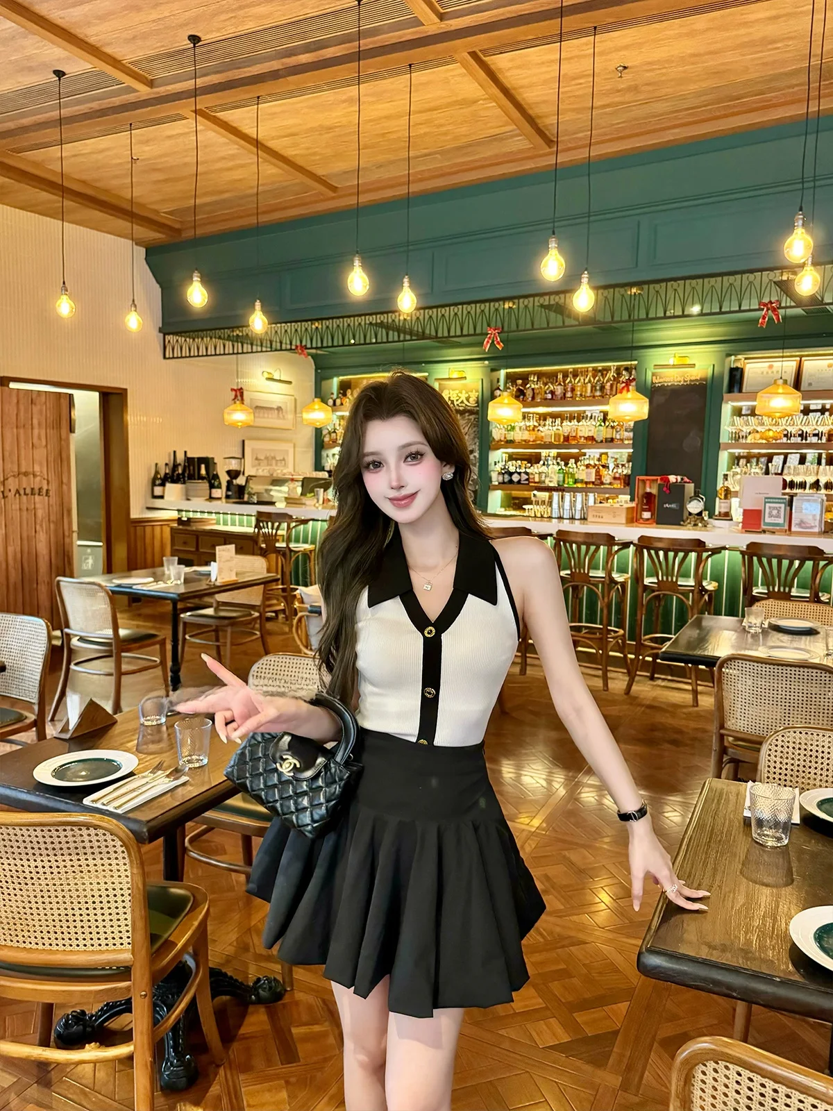 

6JONIbyBEB High Waist Pumpkin f Skirt Premium Quali Versatile Cute Sle Commute Pure Color ort A-Line Skirt