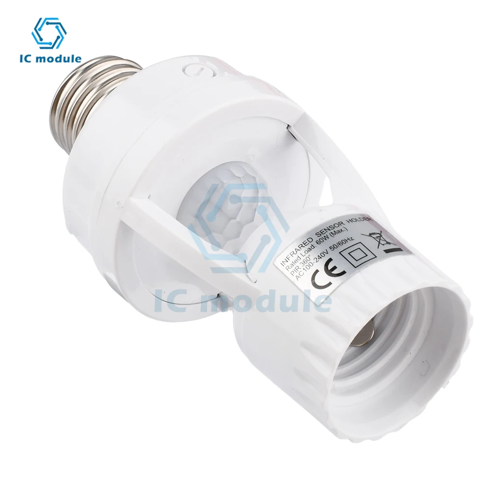 AC100-240V PIR Motion Sensor E27 Socket Converter E27 Lamp Base Intelligent Switch Light Bulb Lamp holder infrared sensor switch