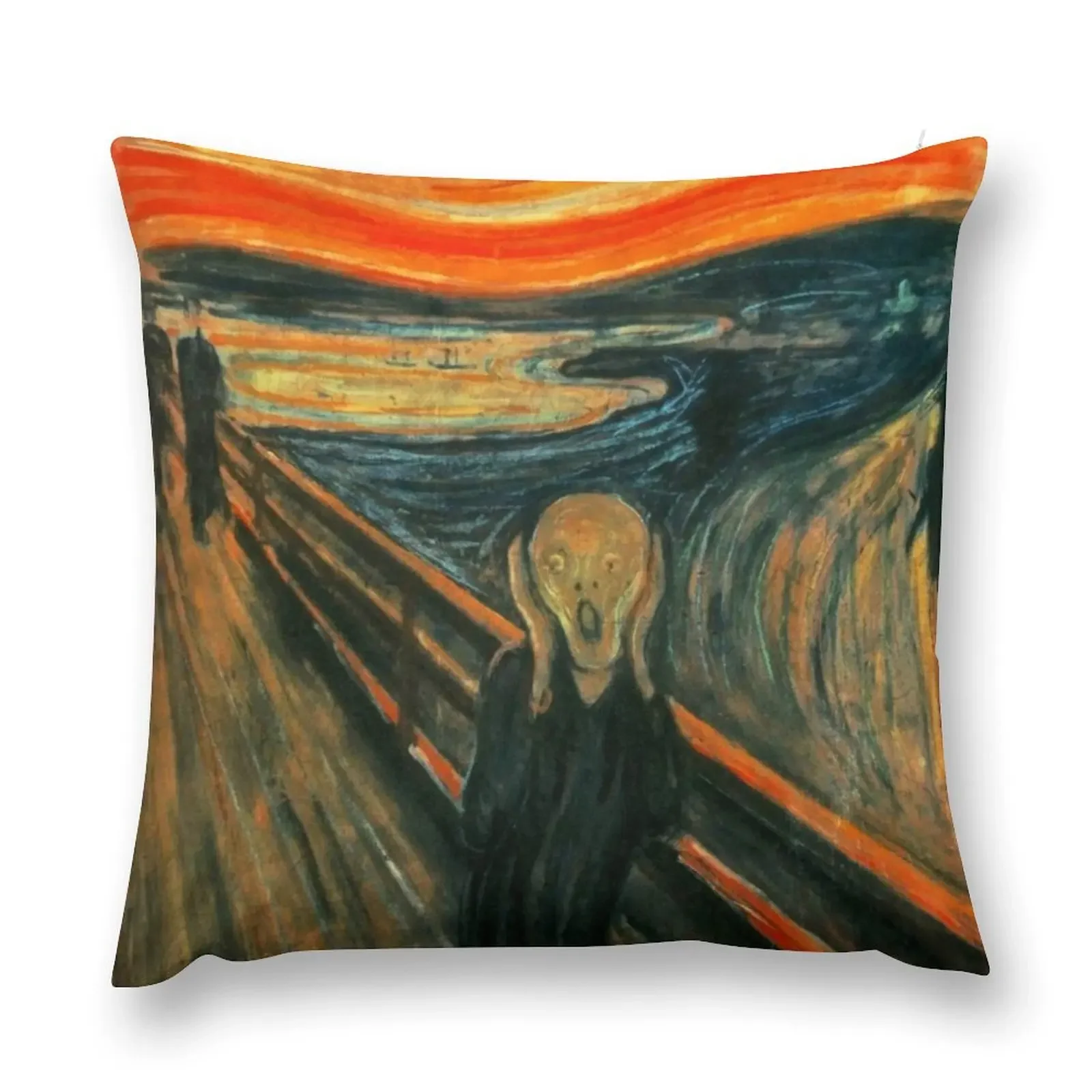 The Scream' by Edvard Munch An Icon of Modern Art and Halloween Throw Pillow New year christmas supplies pillow