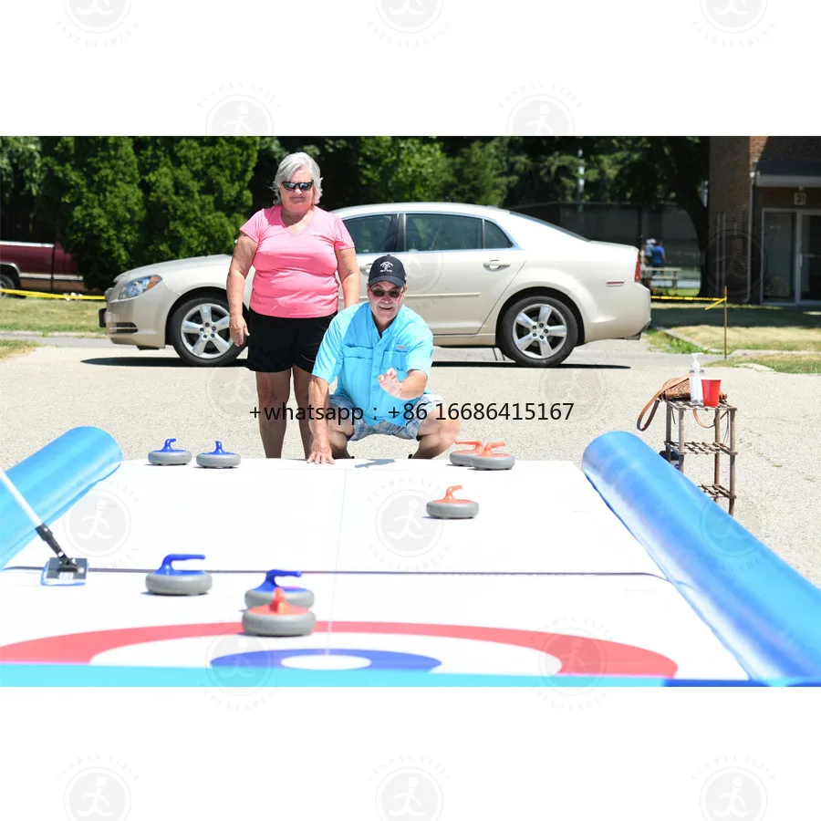 

High Quality Ice Skating Rink Pvc Inflatable Street Curling Rink Mat Floor For Children