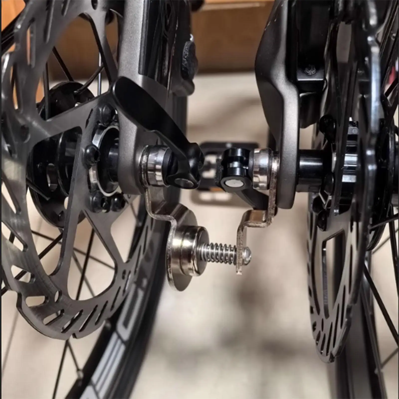 Folding Bike Lock Magnetic Iron Buckle Front Fork Holder Strong Accessory for Bicycle Antitheft Gear
