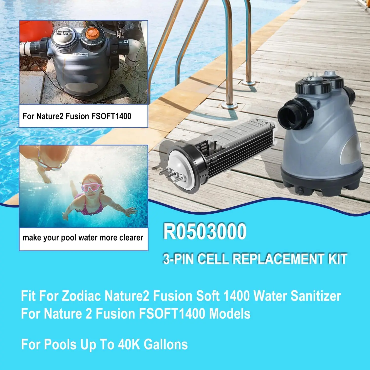 قطع غيار الخلايا الإلكتروليتية R0503000 مع حلقة دائرية مناسبة لنماذج Zodiac Jandy Nature2 Fusion FSOFT1400، للطبيعة #1