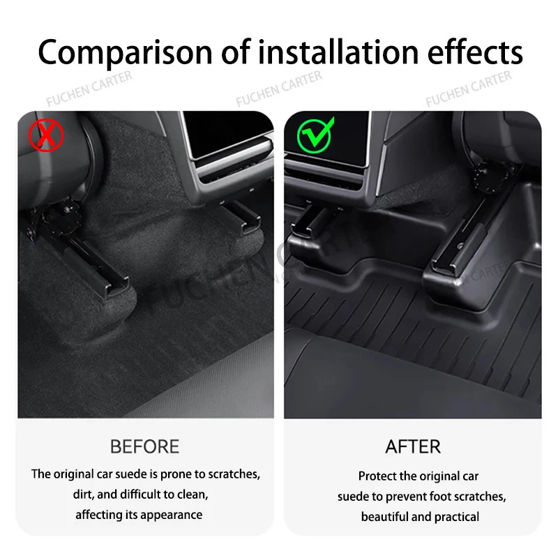 For Tesla Model Y Juniper 2025 2026 Under Seat Corner Guard Seat Slide Rail Protector Cover Anti-Kick Decor Flocking Accessories