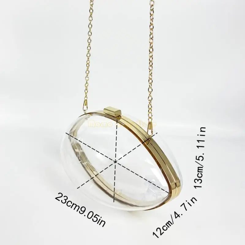 X90D براثن من الأكريليك الشفاف محافظ نسائية صغيرة حقيبة كروسبودي حقائب يد مسائية شفافة مع حقيبة كتف بحزام سلسلة ذهبية #6