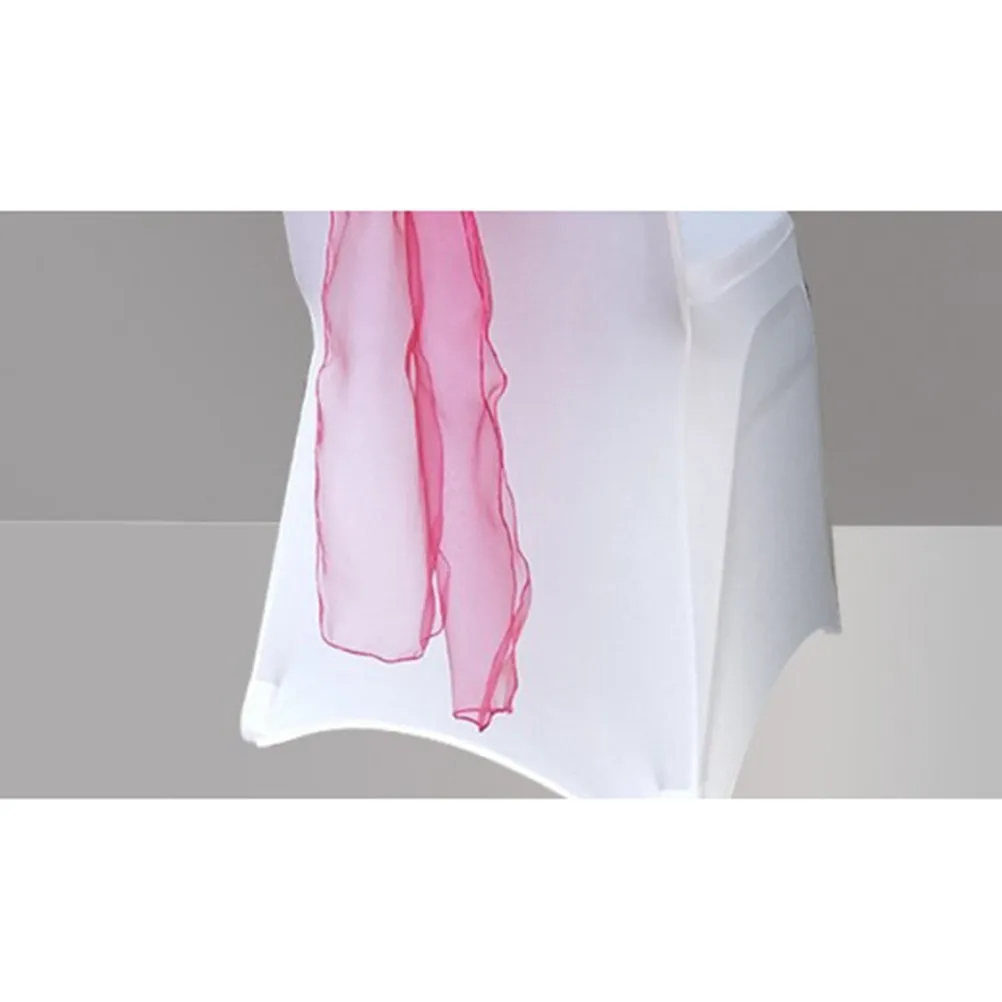 10Pcs Chair Ribbon Bowknot No Tie Organza Sash Wedding Banquet Chair Cover Back Decoration for Special Occasions