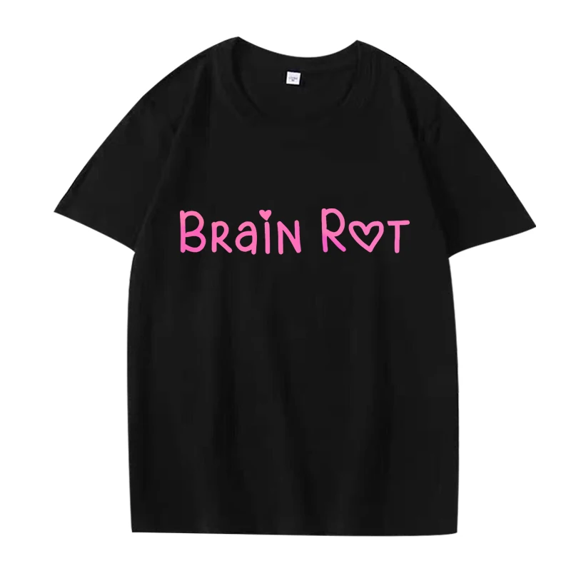 

Brain Rot Love Hearts Pink T Shirt Italian Brainrot 2025 men women Oversized 100% Cotton short sleeve Summer print Unisex tops