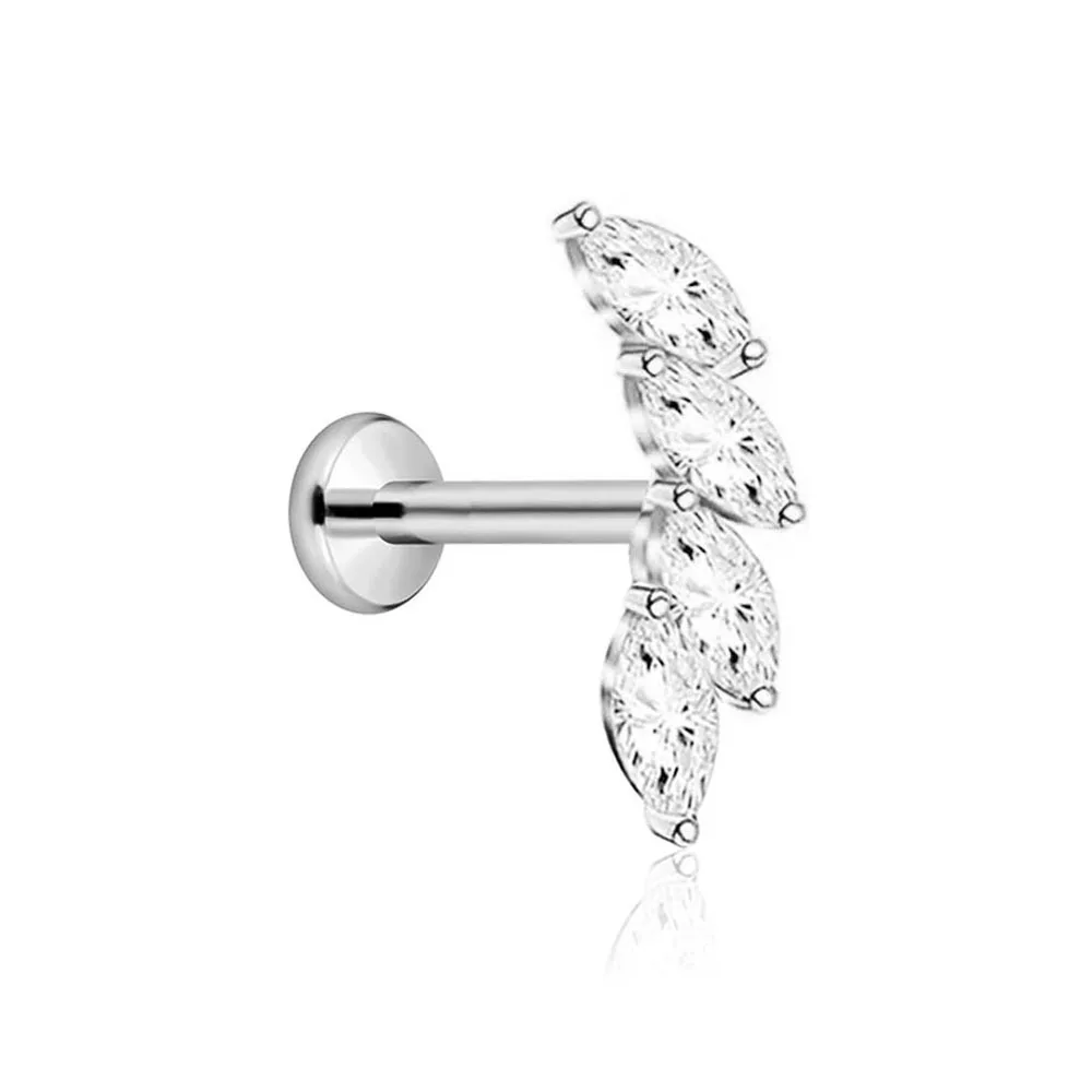 Titanium Flower Heart Star Drop Threadless Piercing