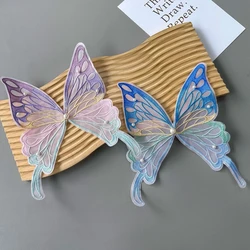 2pcs Organza Embroidery Colorful Three-Dimensional Pearl Butterfly Dress Children's Clothing Pet Clothing Accessories