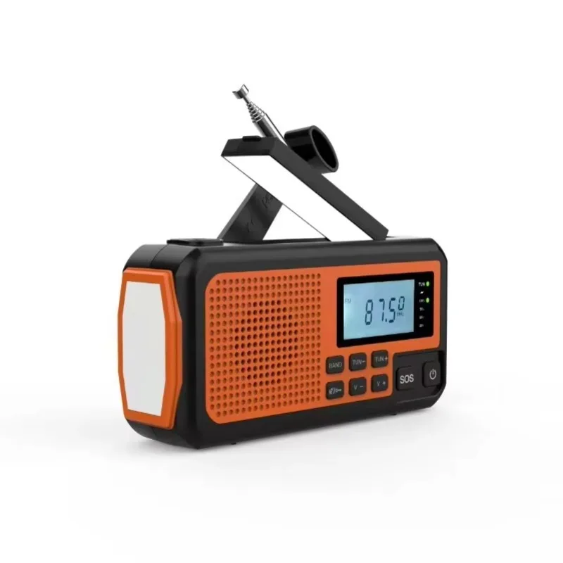 

Portable Emergency Multi-Functional Digital Radio for Outdoor Use AM FM SW Solar & Hand Crank Powered SOS Flashlight Power Bank