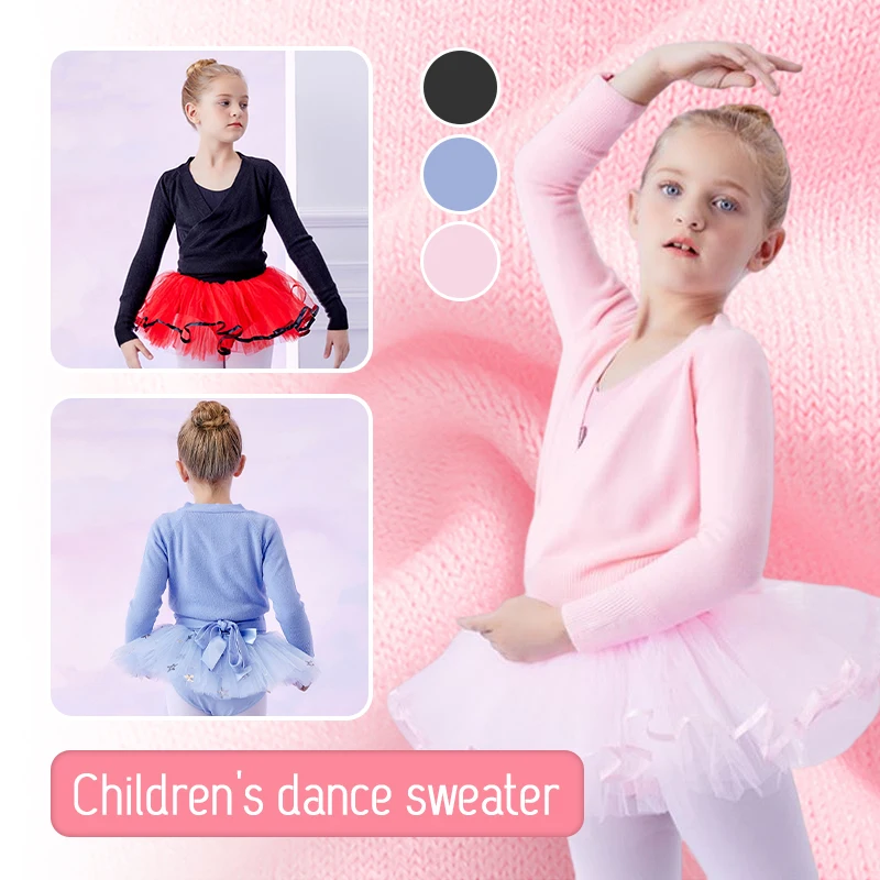Kinderen Dans Trui Jas Meisjes Ballet Wrap Tops Sjaal Vest Meisje Herfst Winter Opwarmen Fluwelen Sjaal Schouderophalen met lange mouwen