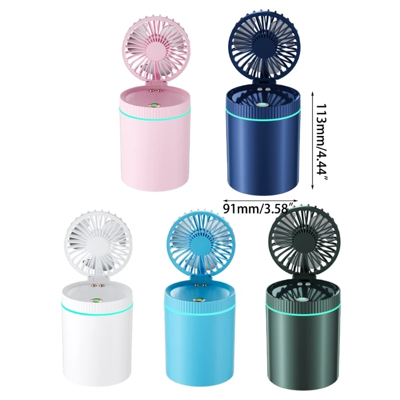 3-скоростной настольный вентилятор с распылителем тумана, ночной светильник, регулируемый складной для офиса, Прямая поставка
