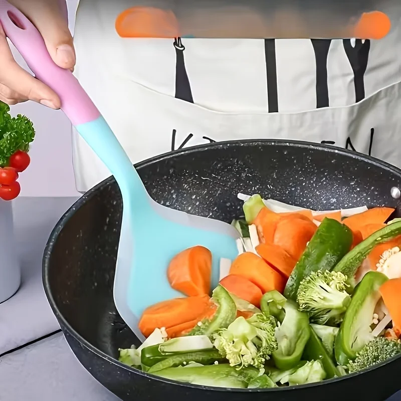 Silicone cooking utensils- non-stick, heat-resistant kitchen cookware for cooking, stir-frying and frying - ideal for pancakes, steaks and barbecue grills