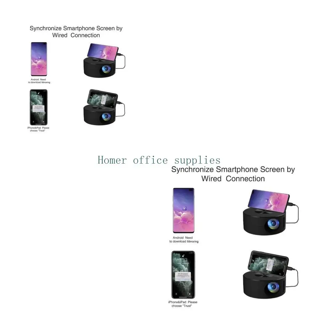 

K43B YT200 LED Mini Projector Mobile Video Projection Home Theater Support 1080P USB Sync Screen Kids Smartphones Beamer