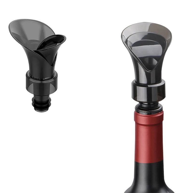 LMETJMA 2-in-1 Weinstopfen Ausgießer Wiederverwendbare Weinstopper Vakuum Weinsparer Weinzubehör Flaschenkorken hält Wein frisch JT358