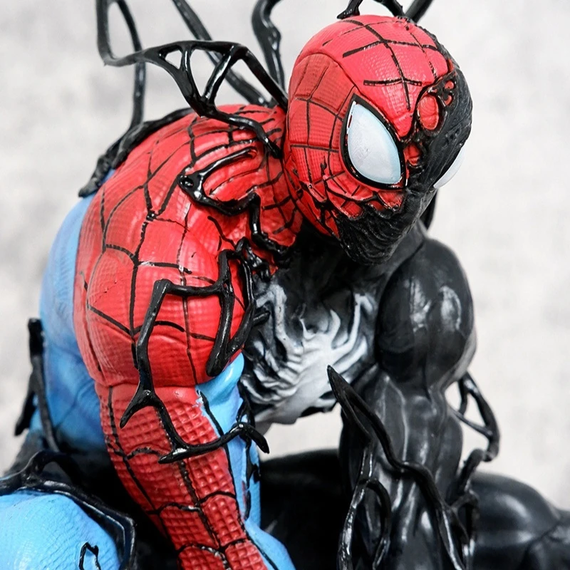 Marvel Symbiotic Spider Man Venom Anime Figure Peripherals Plug In Luminous Desktop Decoration Collect Model Trendy Toys Gifts