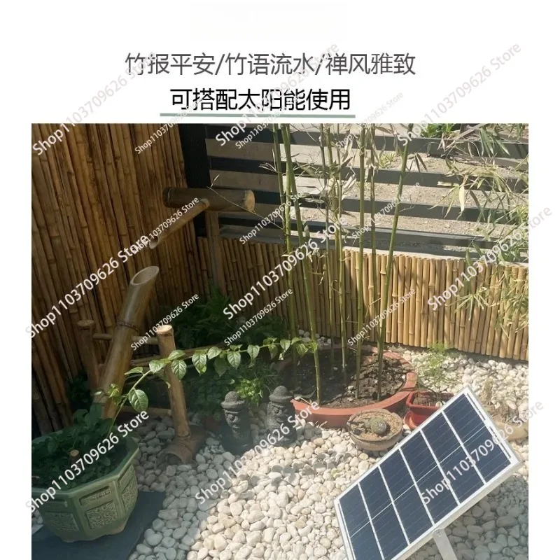 Japanese-style deer rockery floor shaking head water feature bamboo row courtyard tank bowl startling bird ornament stone trough