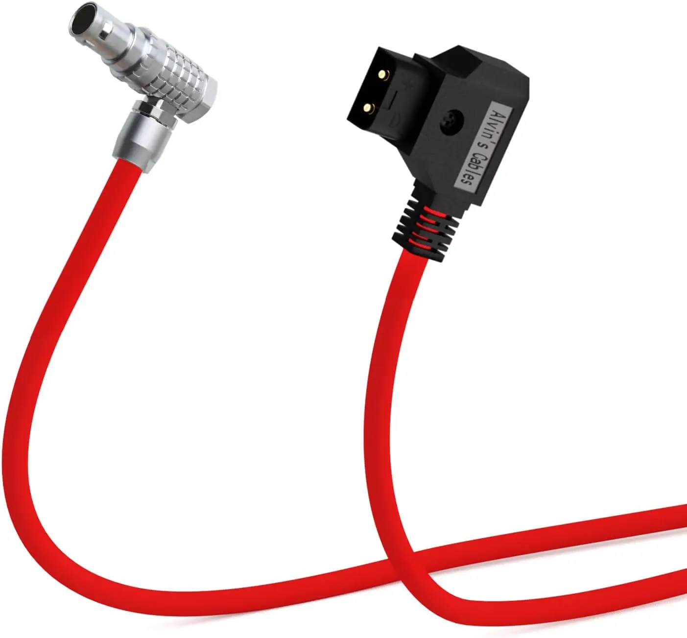 Alvin's Cables Right Angle 2 Pin Male to D-Tap Power Cable for Teradek SmallHD Z-CAM Blackmagic Pyxis, 45cm|18inches, Ultra Soft