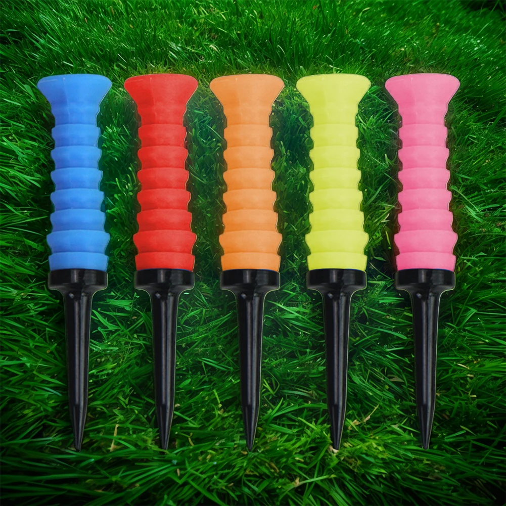 5Pcs Golf Elastic Tees 83mm Golf Practice Tees Silicone Golf Ball Holder Golf Limited Ball Tee Golf Training Accessories