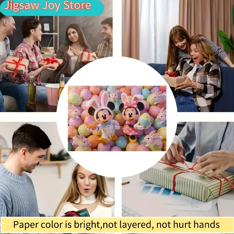 Puzzle Disney Mickey & Caccia alle Uova di Pasqua - 1000 Pezzi, Gioco di Coppia, Sfida Mentale per Adulti e Famiglie, Decorazione Primavera/Pasqua