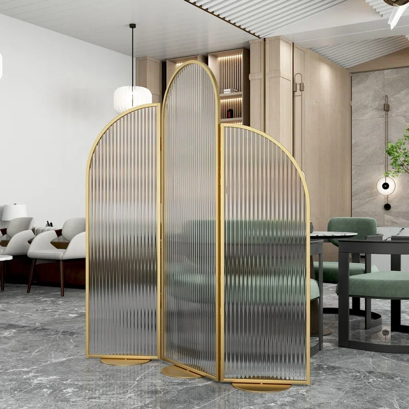 Brushed Polished Metal Hotel Screen Gold Partition Room Divider