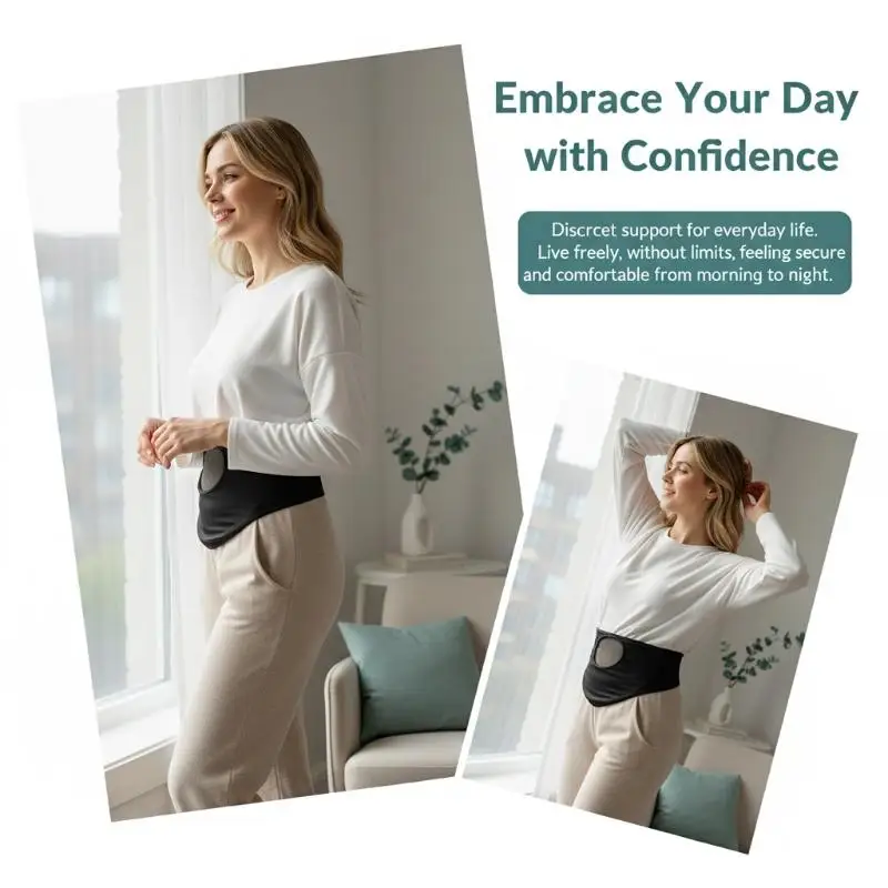 Adjustable Ostomy Belt Breathable Non-Slip with Secure Stoma Bag Holder for Post Surgery Night Sleep Daily Wear
