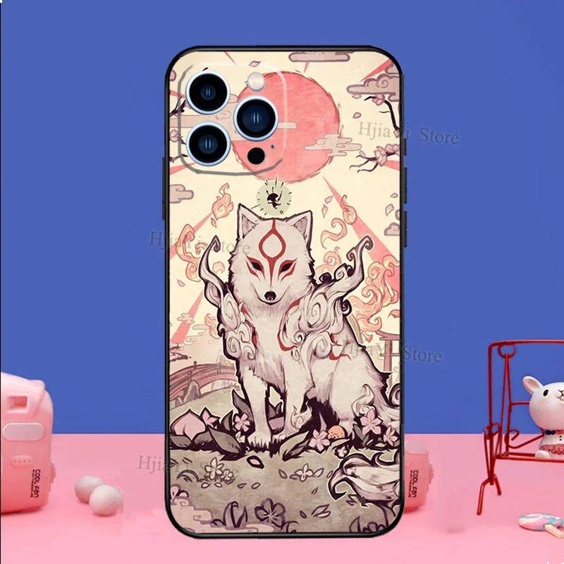 Kitsune Fox Art Phone Case For iPhone 16 15 12 13 Mini 11 14 Pro XS Max Plus X XR Silicone Cover