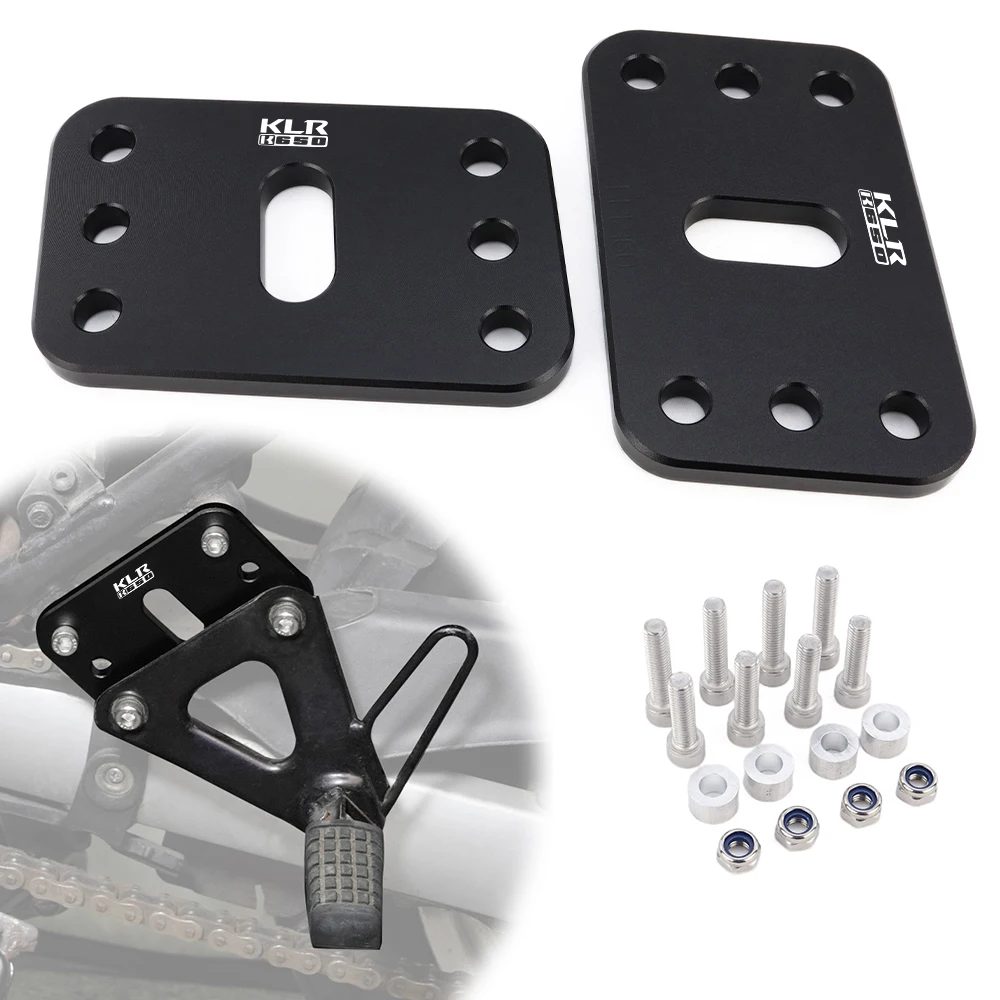 

Motorcycle Aluminum Passenger Foot Pegs Lowering Relocation Bracket Kit Rear Footrests KLR650 2008-2018 KLR 650 For Kawasaki