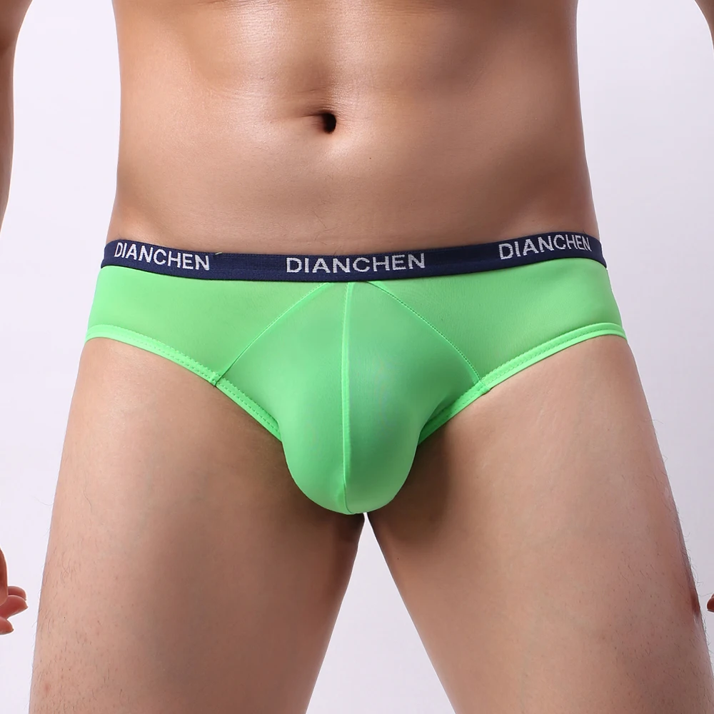 

Men Elastic Ice Silk Seamless Underpants Breathable Briefs Bulge Pouch Underwear Bikini Hombre Male Knickers Cuecas Masculinas