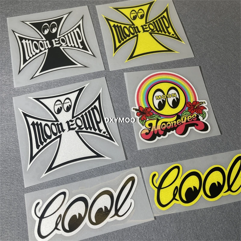 Car Styling Stickers for Moon Equipped Peeping Eyes Motor Bike Laptop Keyboard Case Decorate Decal Reflective