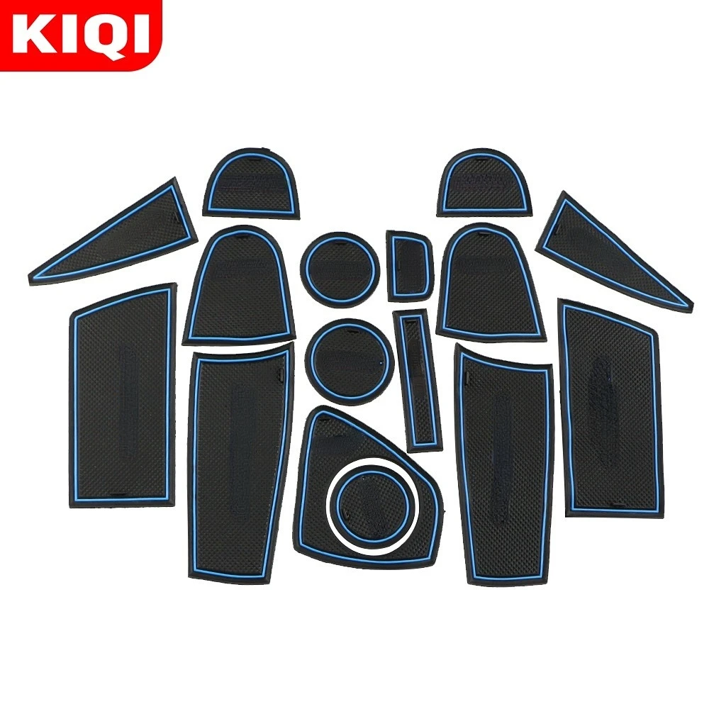 Rubber Mat Door Mat Anti-slip Cup Pad Interior Decoration Accessory Styling Gate Slot Pad Interior for Ford Ecosport 2012-2017
