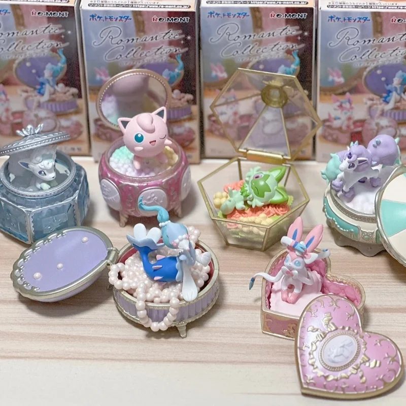 

Genuine Re-Ment Pokemon Romantic Collection Ashirene Nymphia Nyahoja Purin Alola Rokon Full Set 6 Collectible Candy Figures Toys